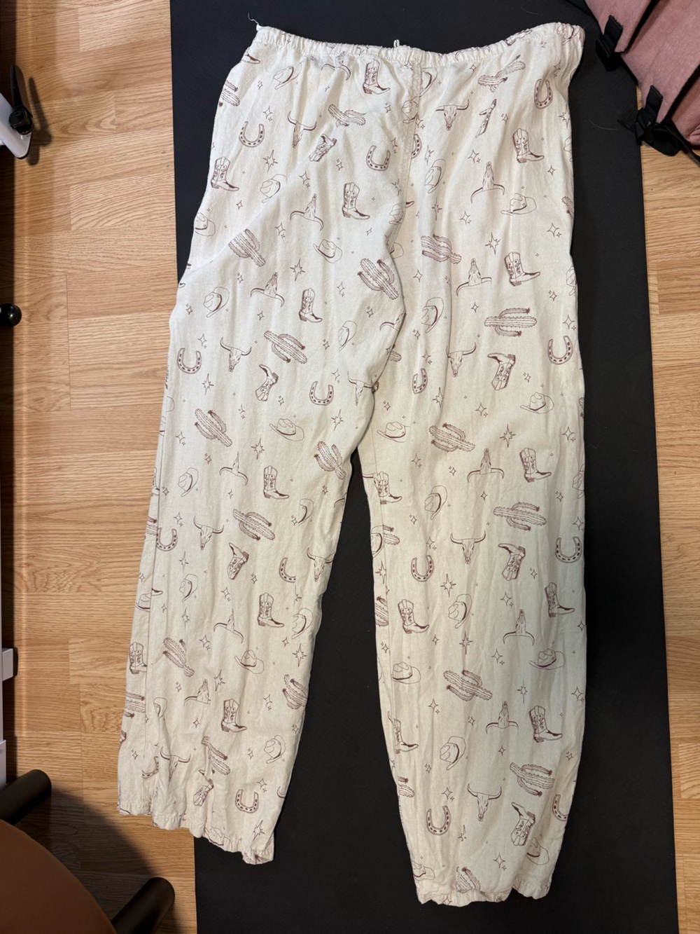 Women’s Cream Lounge Pants with Western Print - Picture 4 of 4